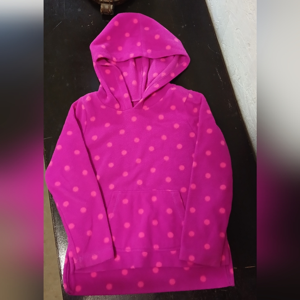 Pink Polka Dot Fleece Hoodie